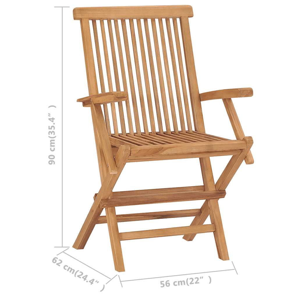 Klappstühle, 3-teilig, Massivholz Teakholz