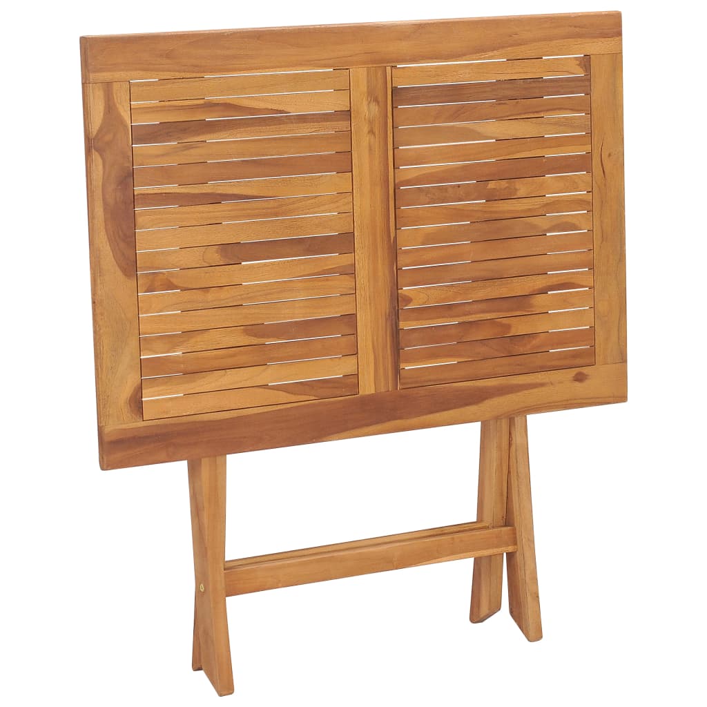 Klappbarer Garten-Esstisch 90x60x75 cm Massivholz Teak