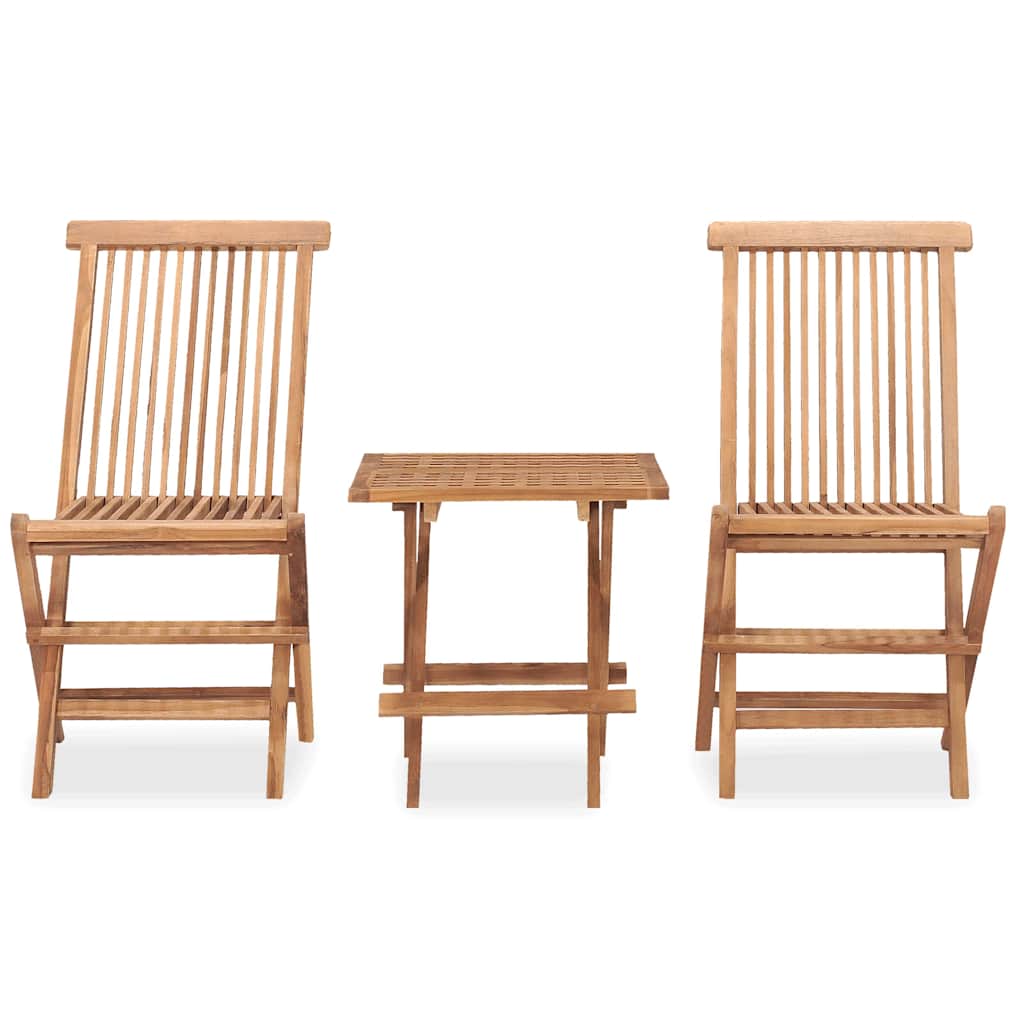 3-tlg. Garten-Essgruppe Klappbar Massivholz Teak