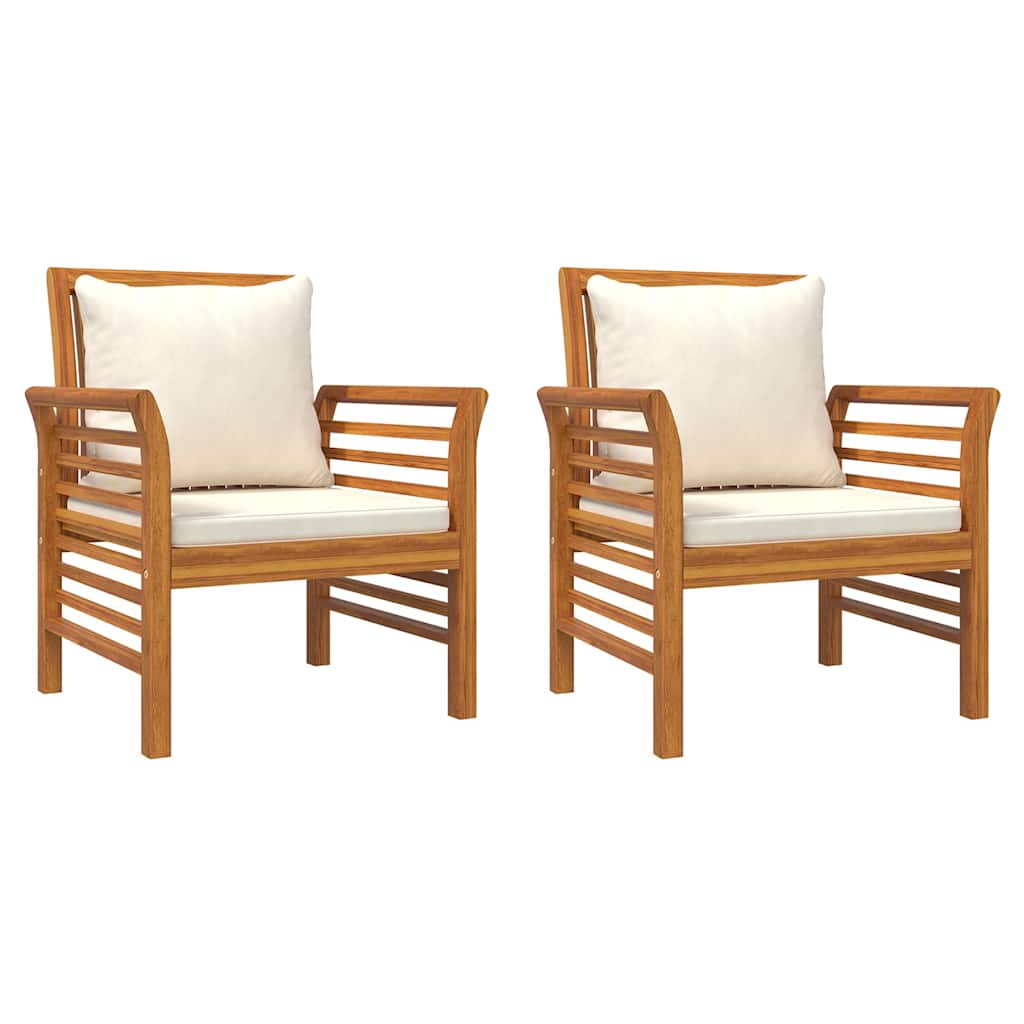4-tlg. Garten-Lounge-Set mit Kissen Massivholz Akazie