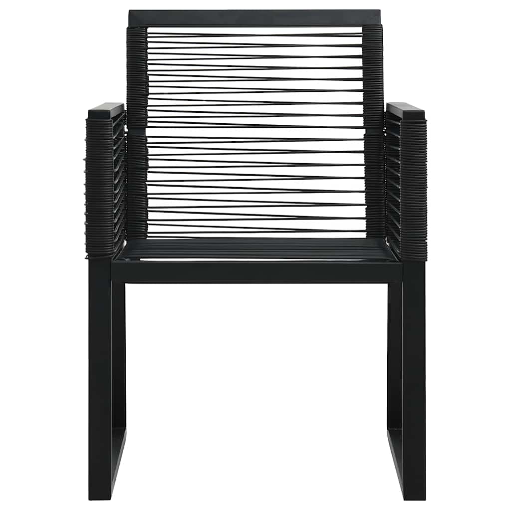 5-tlg. Garten-Essgruppe PVC Rattan Schwarz