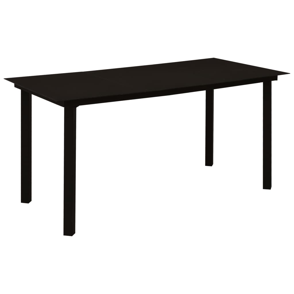 7-tlg. Garten-Essgruppe PVC Rattan Schwarz