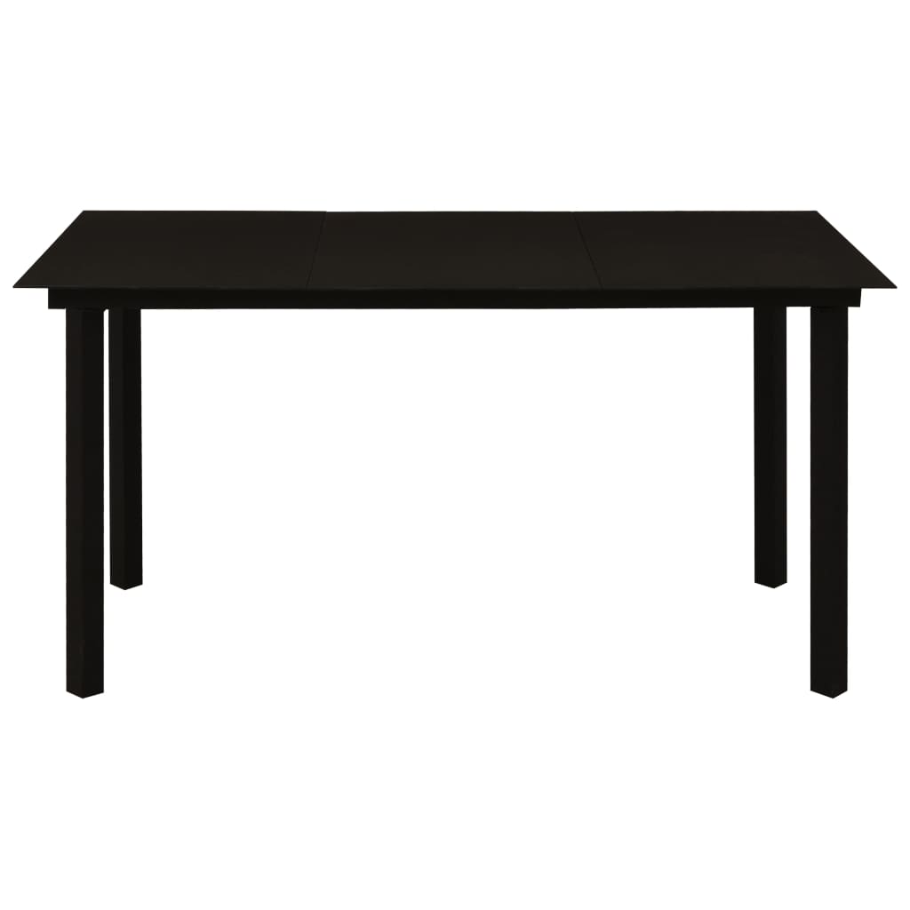 5-tlg. Garten-Essgruppe PVC Rattan Schwarz