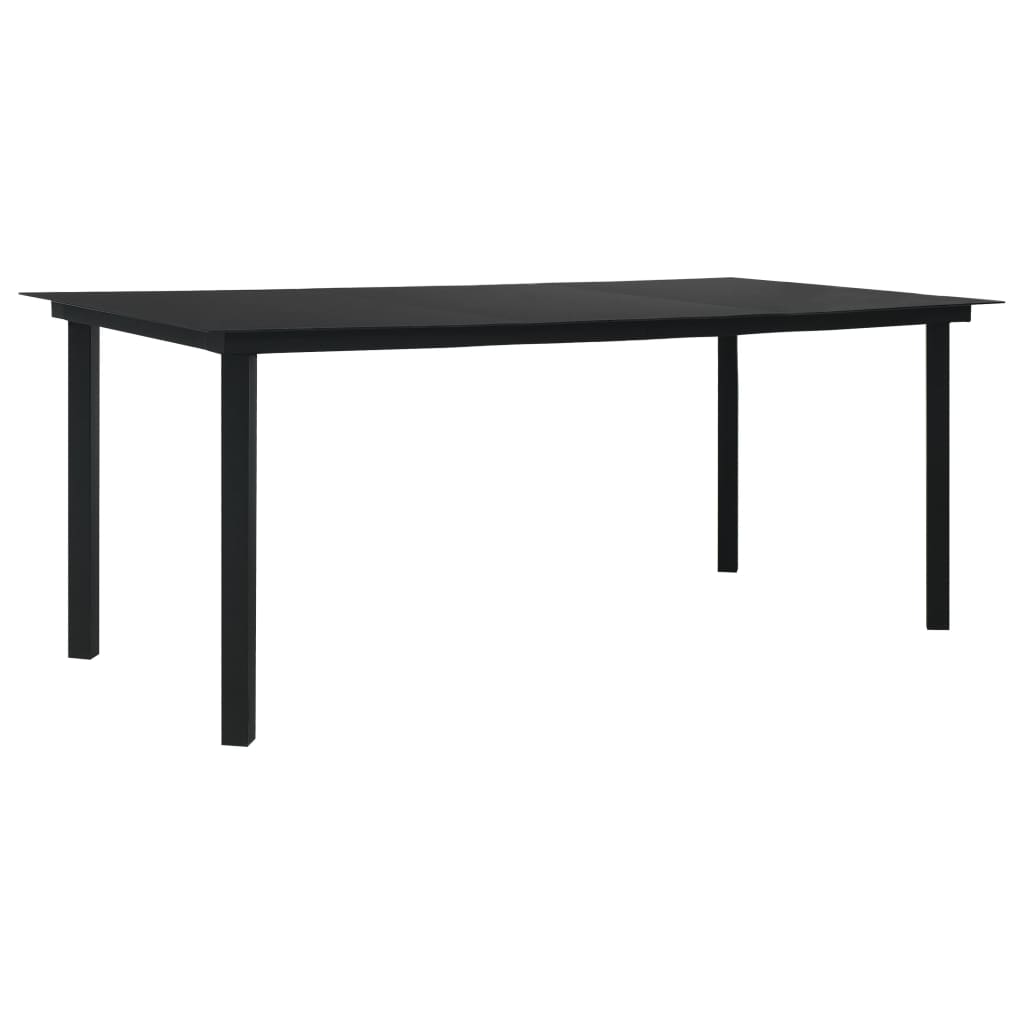 7-tlg. Garten-Essgruppe PVC Rattan Schwarz