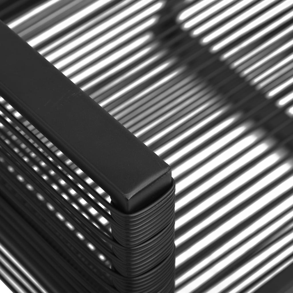 7-tlg. Garten-Essgruppe PVC Rattan Schwarz