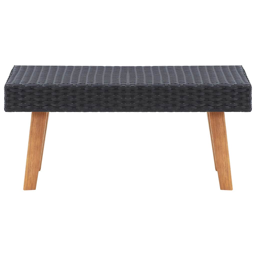 4-tlg. Garten-Lounge-Set mit Auflagen Poly Rattan Schwarz