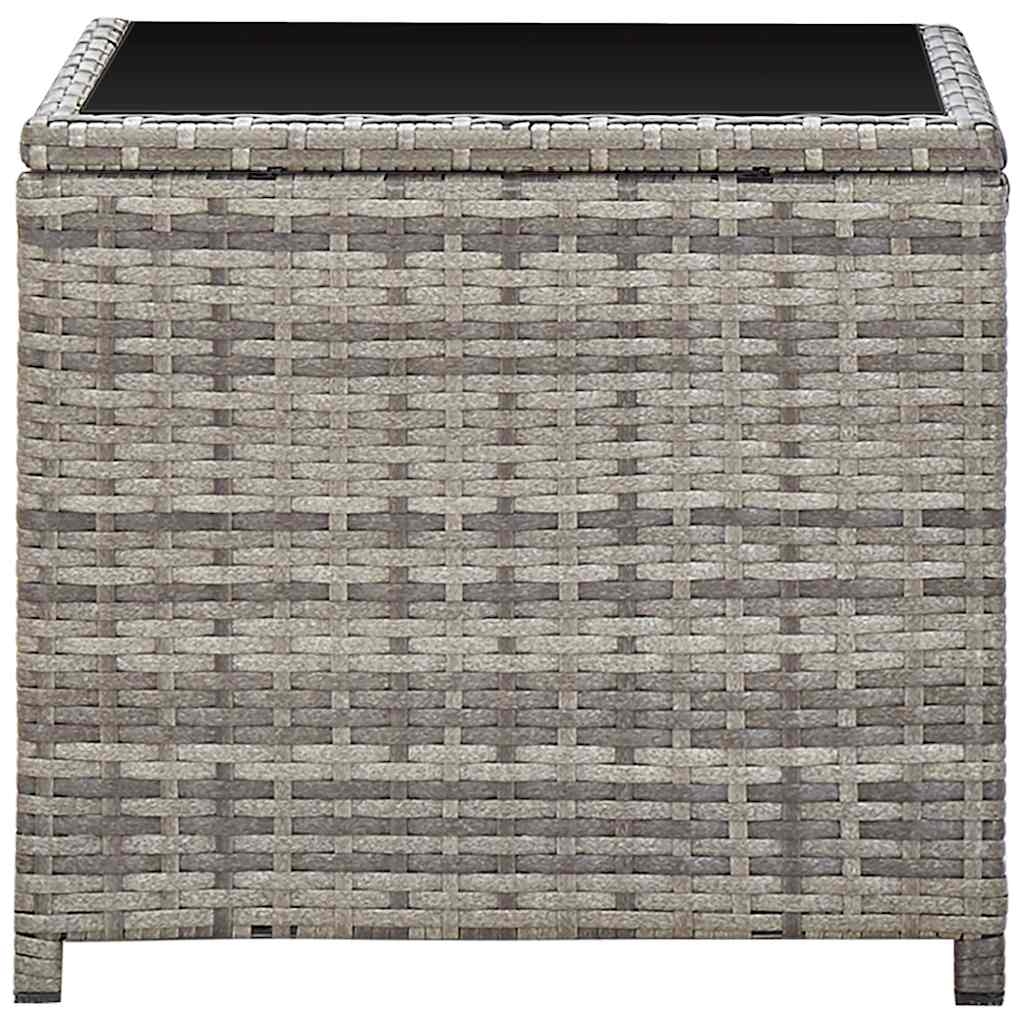 3-tlg. Garten-Lounge-Set mit Kissen Poly Rattan Grau