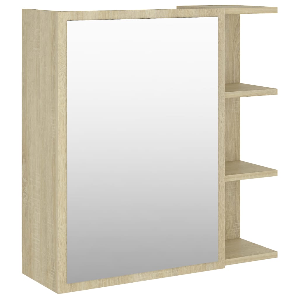 Armoire de toilette avec miroir chêne Sonoma 62,5x20,5x64 cm matériau bois