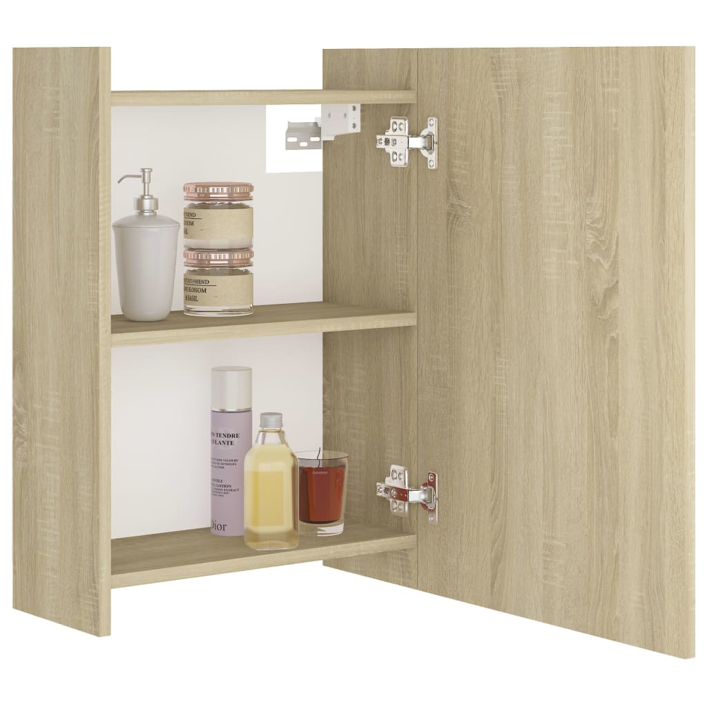 Armoire de toilette avec miroir chêne Sonoma 62,5x20,5x64 cm matériau bois