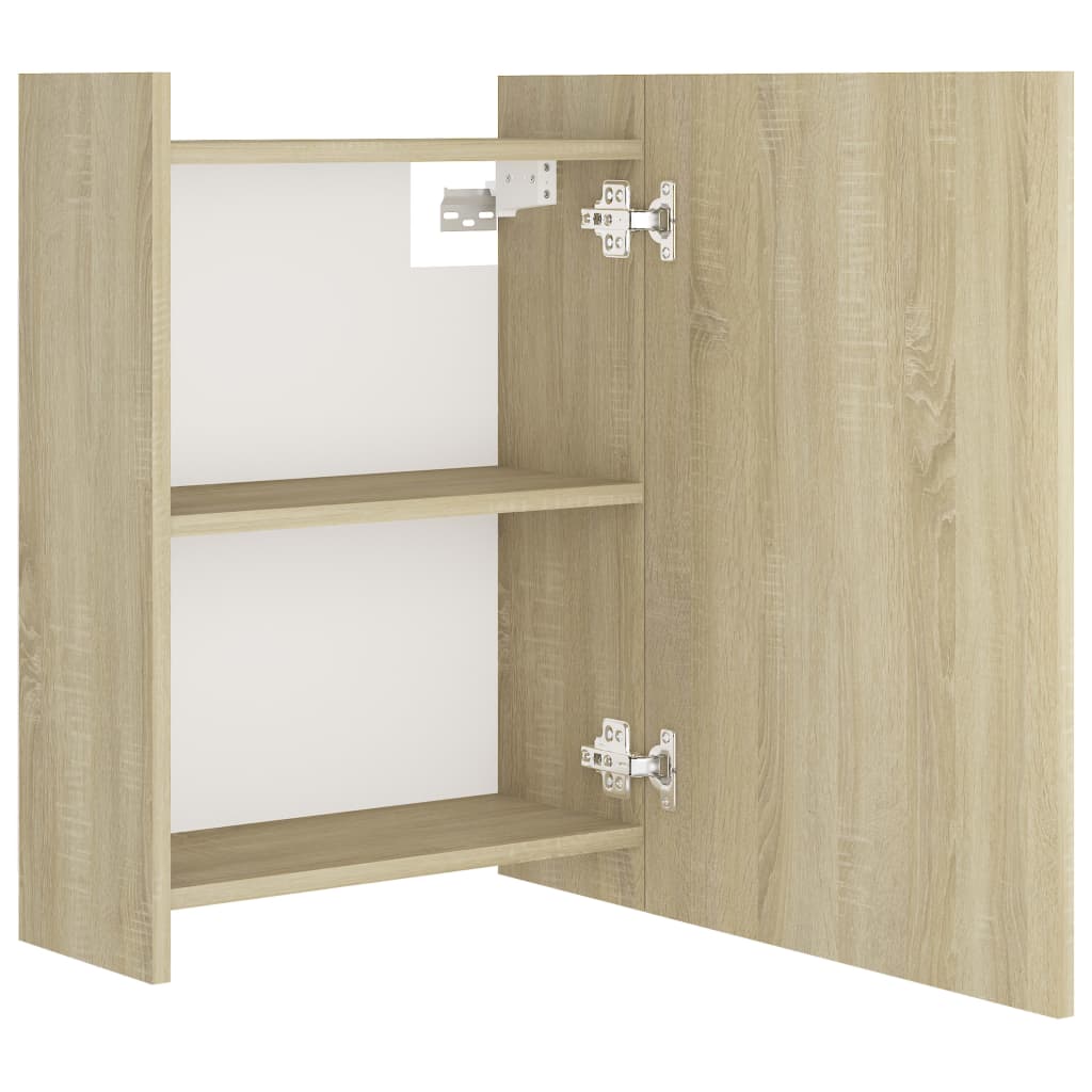 Armoire de toilette avec miroir chêne Sonoma 62,5x20,5x64 cm matériau bois