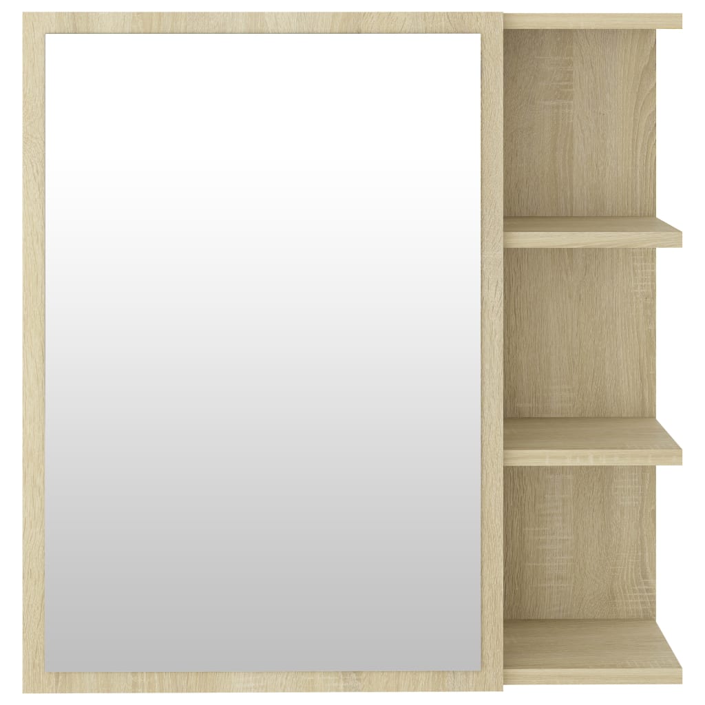 Armoire de toilette avec miroir chêne Sonoma 62,5x20,5x64 cm matériau bois