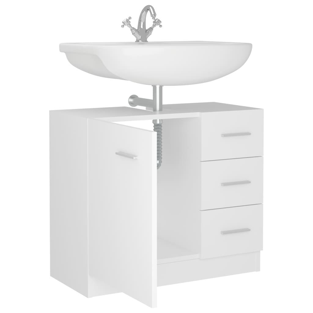 Meuble lavabo blanc 63x30x54 cm en bois