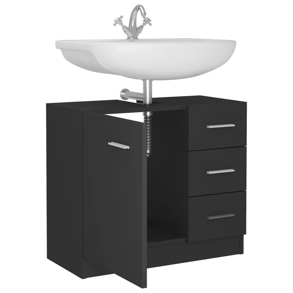 Waschbeckenunterschrank Grau 63x30x54 cm Holzwerkstoff