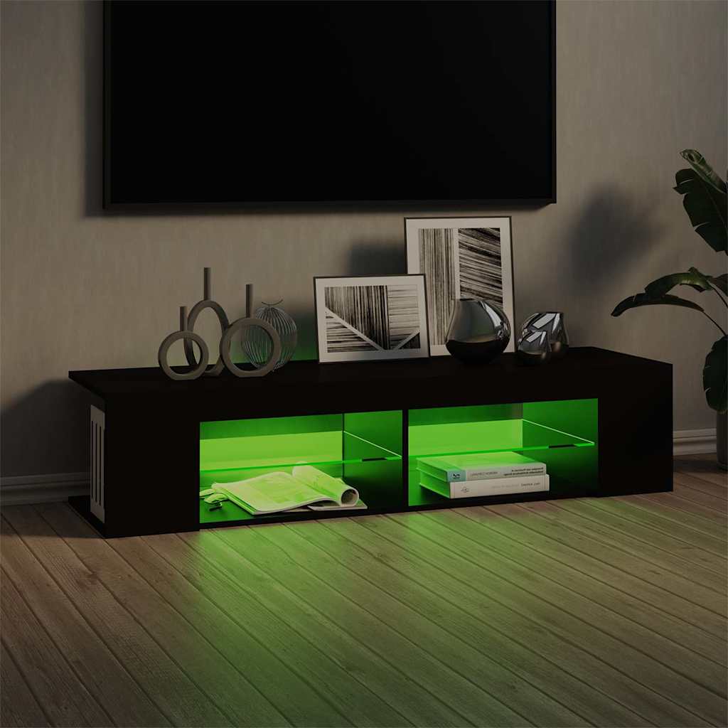 TV-Schrank mit LED-Leuchten Schwarz 135x39x30 cm
