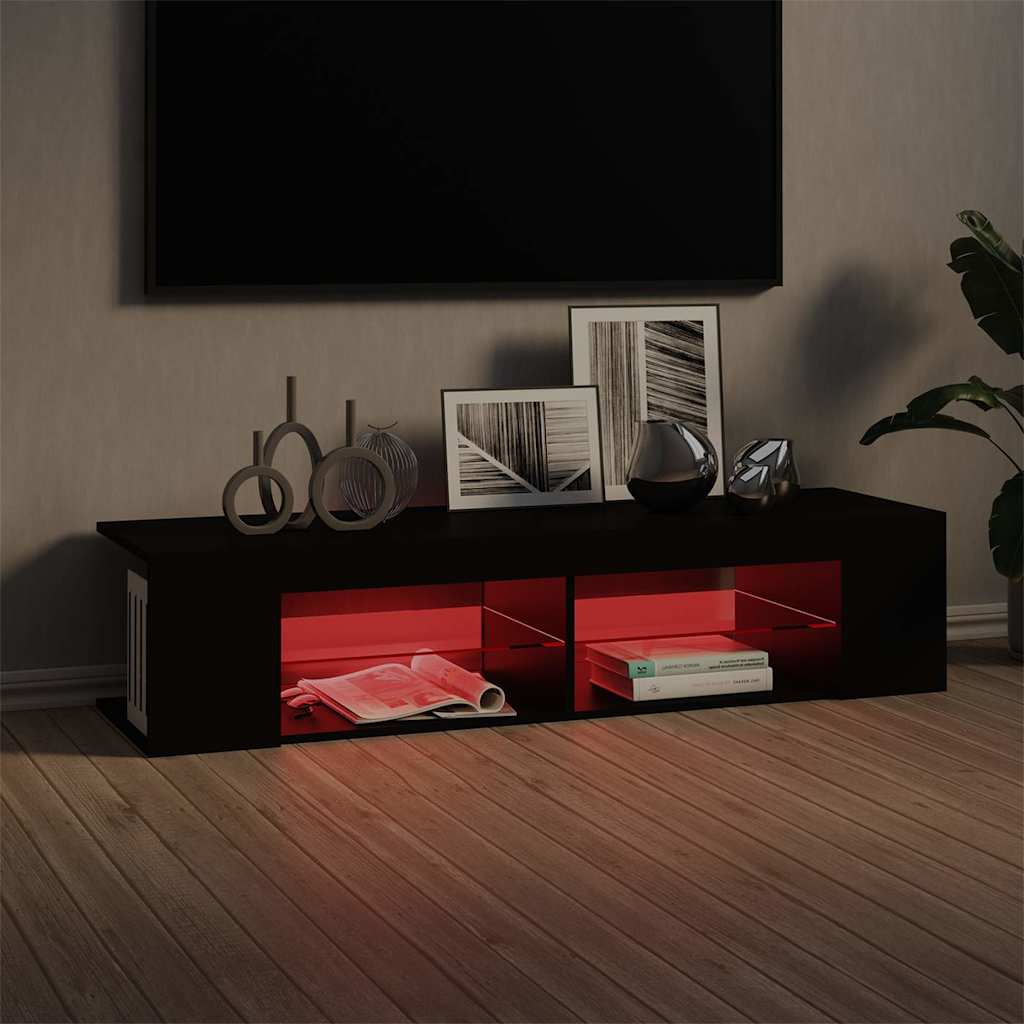 TV-Schrank mit LED-Leuchten Schwarz 135x39x30 cm