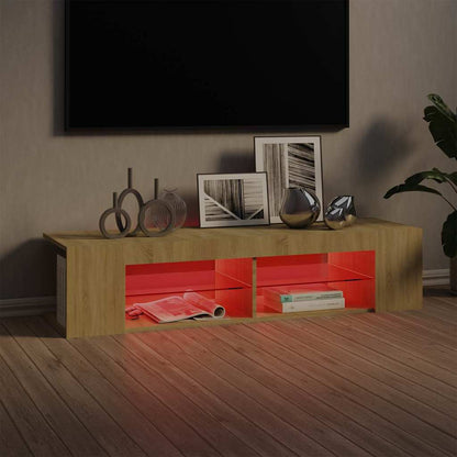 TV-Schrank mit LED-Leuchten Sonoma-Eiche 135x39x30 cm