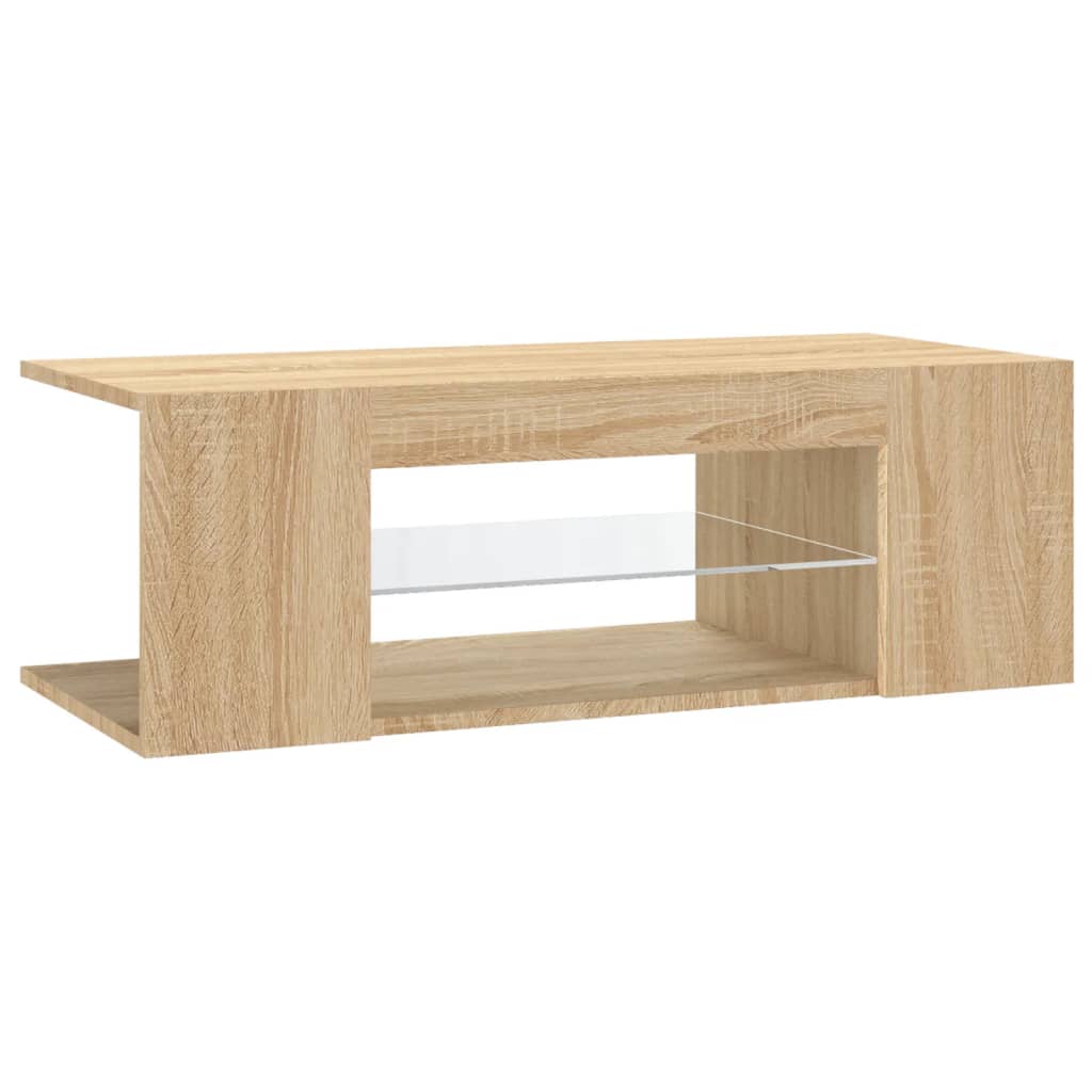 Meuble TV avec lumières LED Chêne Sonoma 90x39x30cm