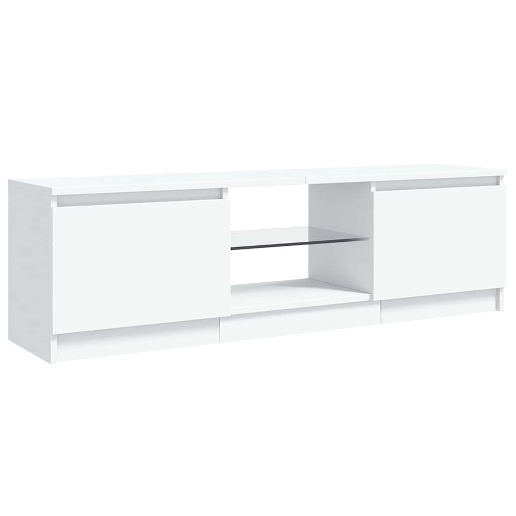 TV-Schrank mit LED-Leuchten Weiß 120x30x36 cm