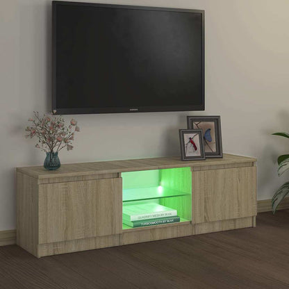 TV-Schrank mit LED-Leuchten Sonoma-Eiche 120x30x36 cm