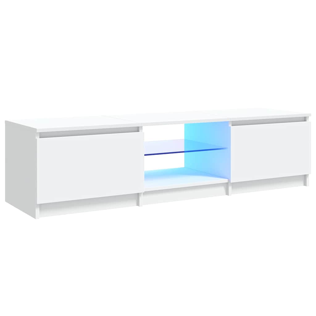 TV-Schrank mit LED-Leuchten Weiß 140x40x36 cm