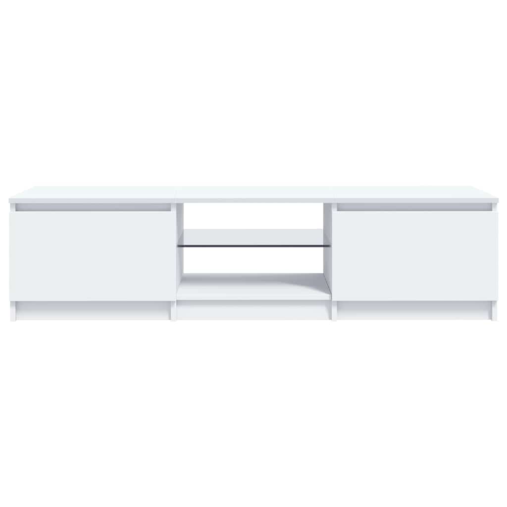 TV-Schrank mit LED-Leuchten Weiß 140x40x36 cm