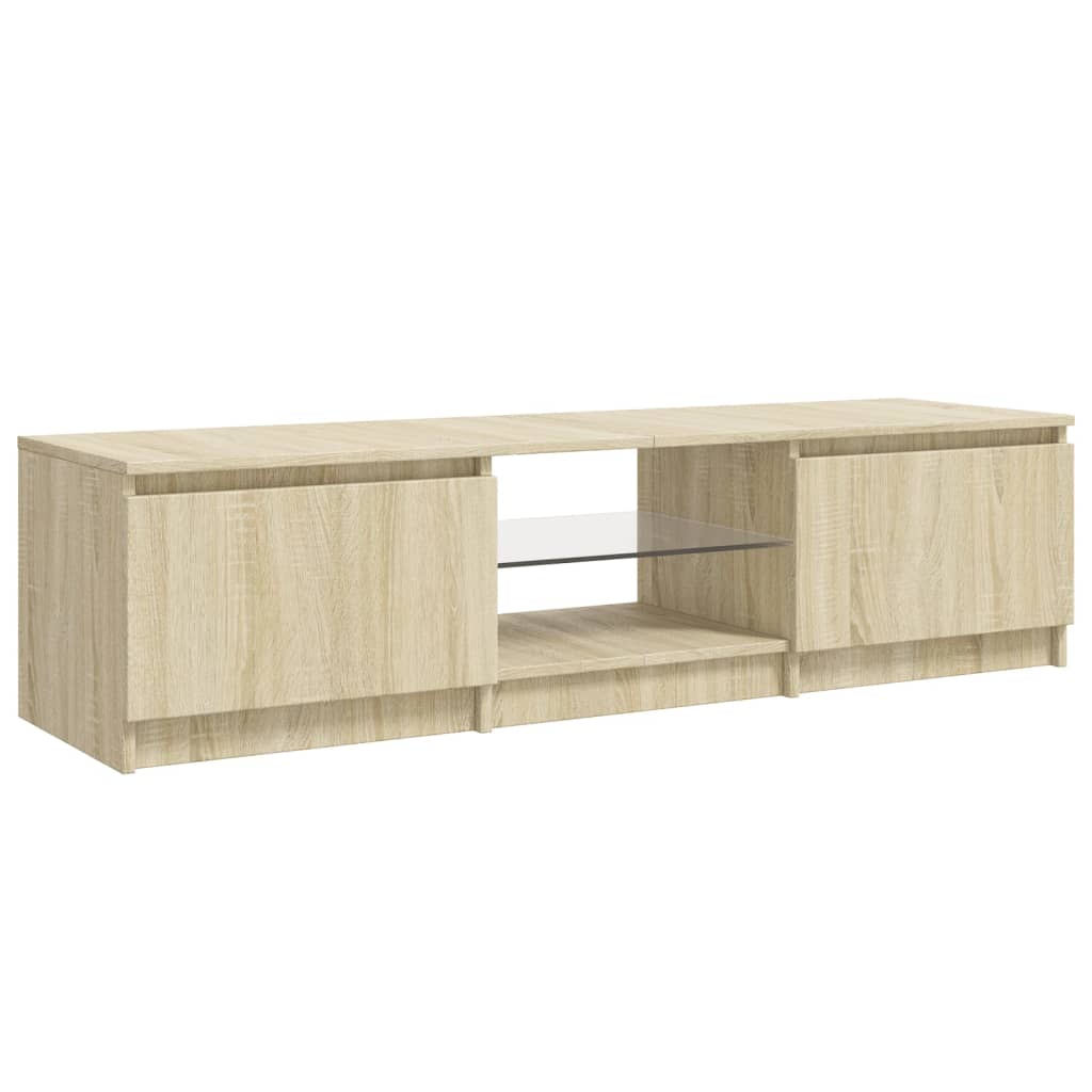 Meuble TV avec éclairage LED en chêne Sonoma 140x40x36 cm
