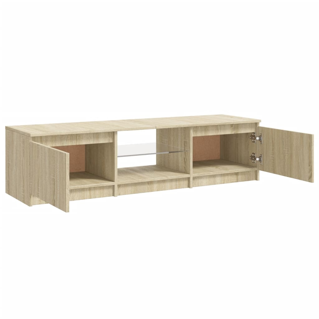 Meuble TV avec éclairage LED en chêne Sonoma 140x40x36 cm