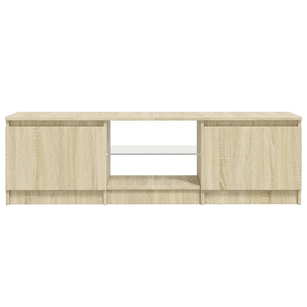 Meuble TV avec éclairage LED en chêne Sonoma 140x40x36 cm