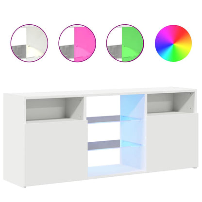 TV-Schrank mit LED-Leuchten Weiß 120x30x50 cm