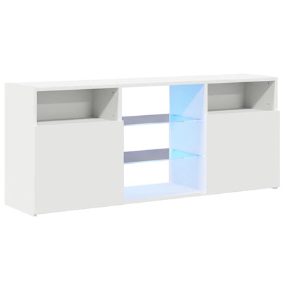 TV-Schrank mit LED-Leuchten Weiß 120x30x50 cm