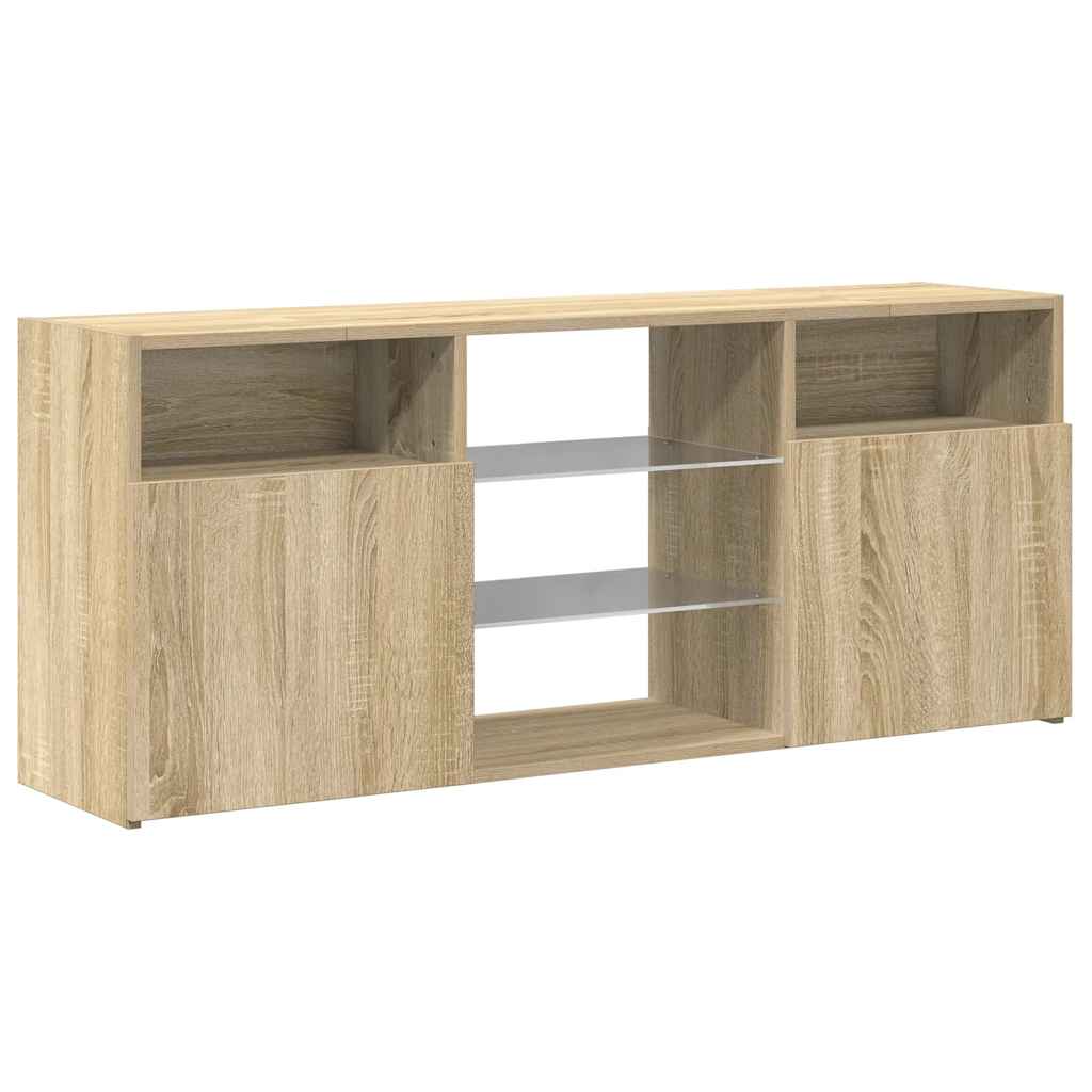 Meuble TV avec lumières LED Chêne Sonoma 120x30x50 cm