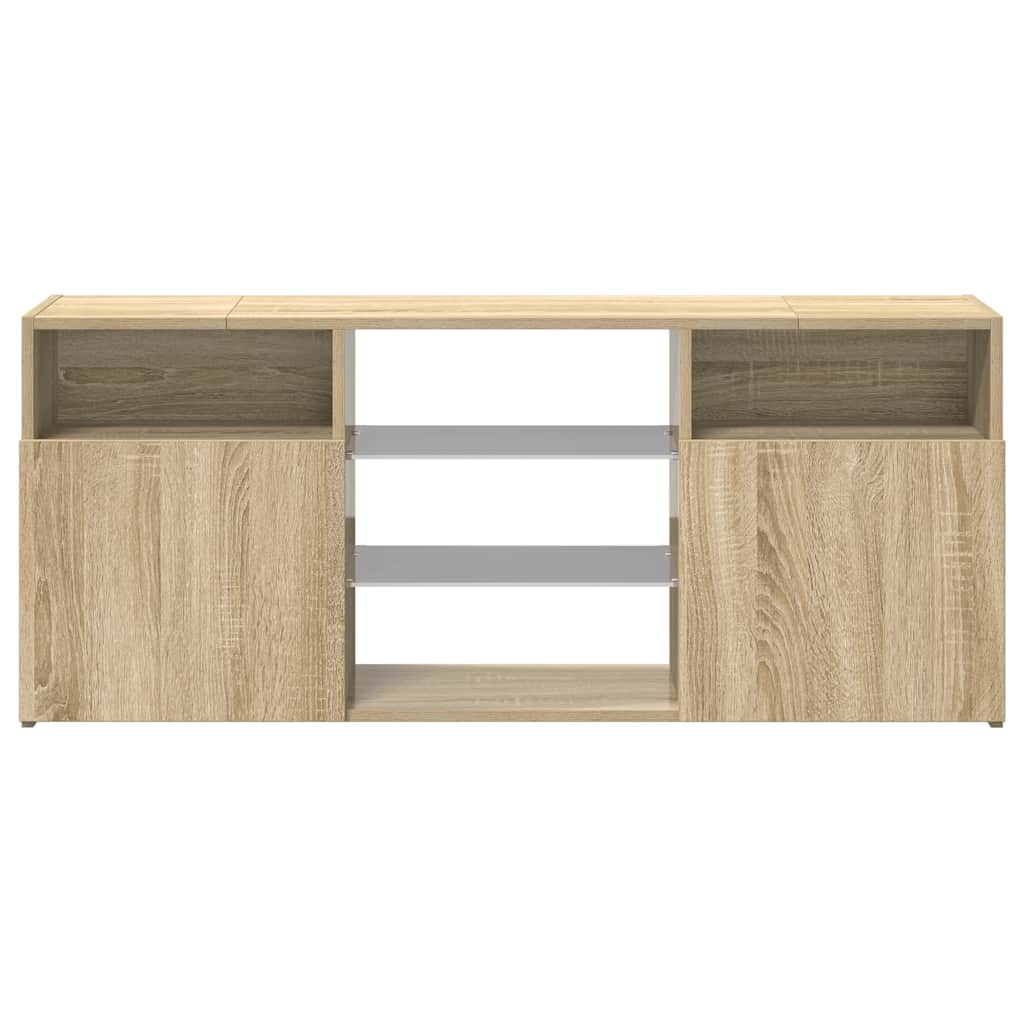 Meuble TV avec lumières LED Chêne Sonoma 120x30x50 cm