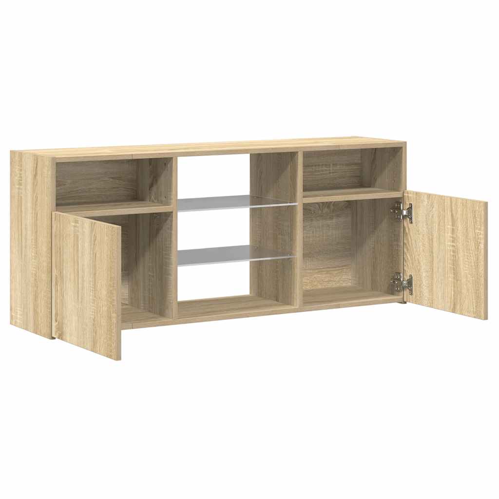Meuble TV avec lumières LED Chêne Sonoma 120x30x50 cm