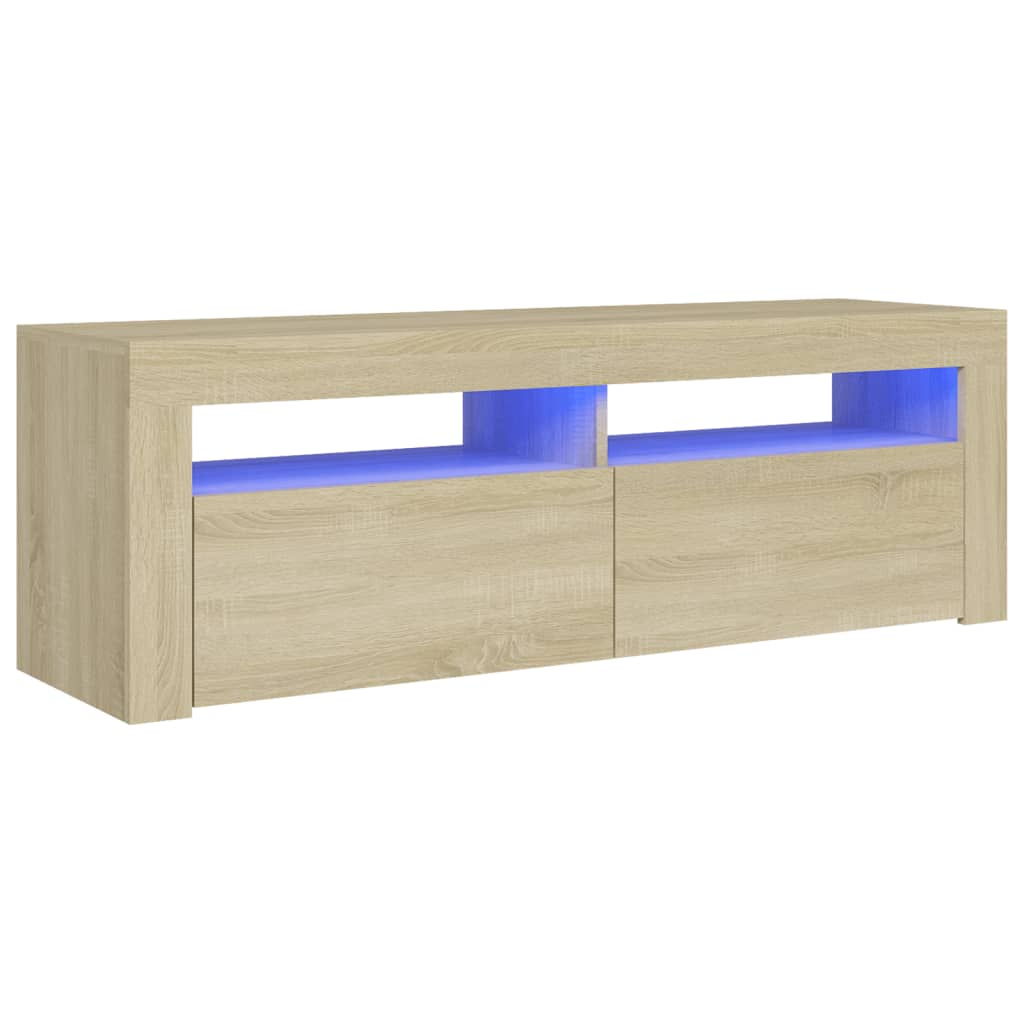 Meuble TV avec lumières LED Chêne Sonoma 120x35x40 cm