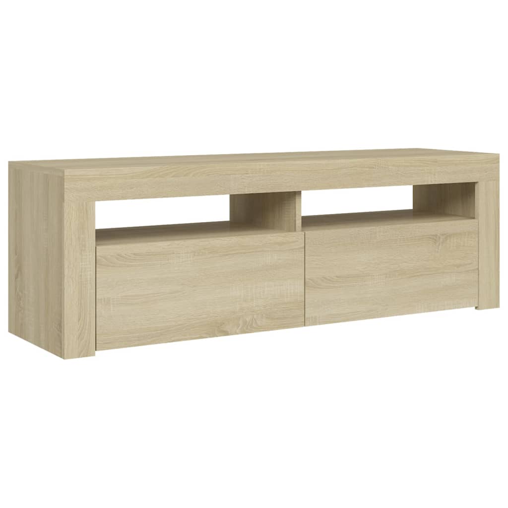 Meuble TV avec lumières LED Chêne Sonoma 120x35x40 cm
