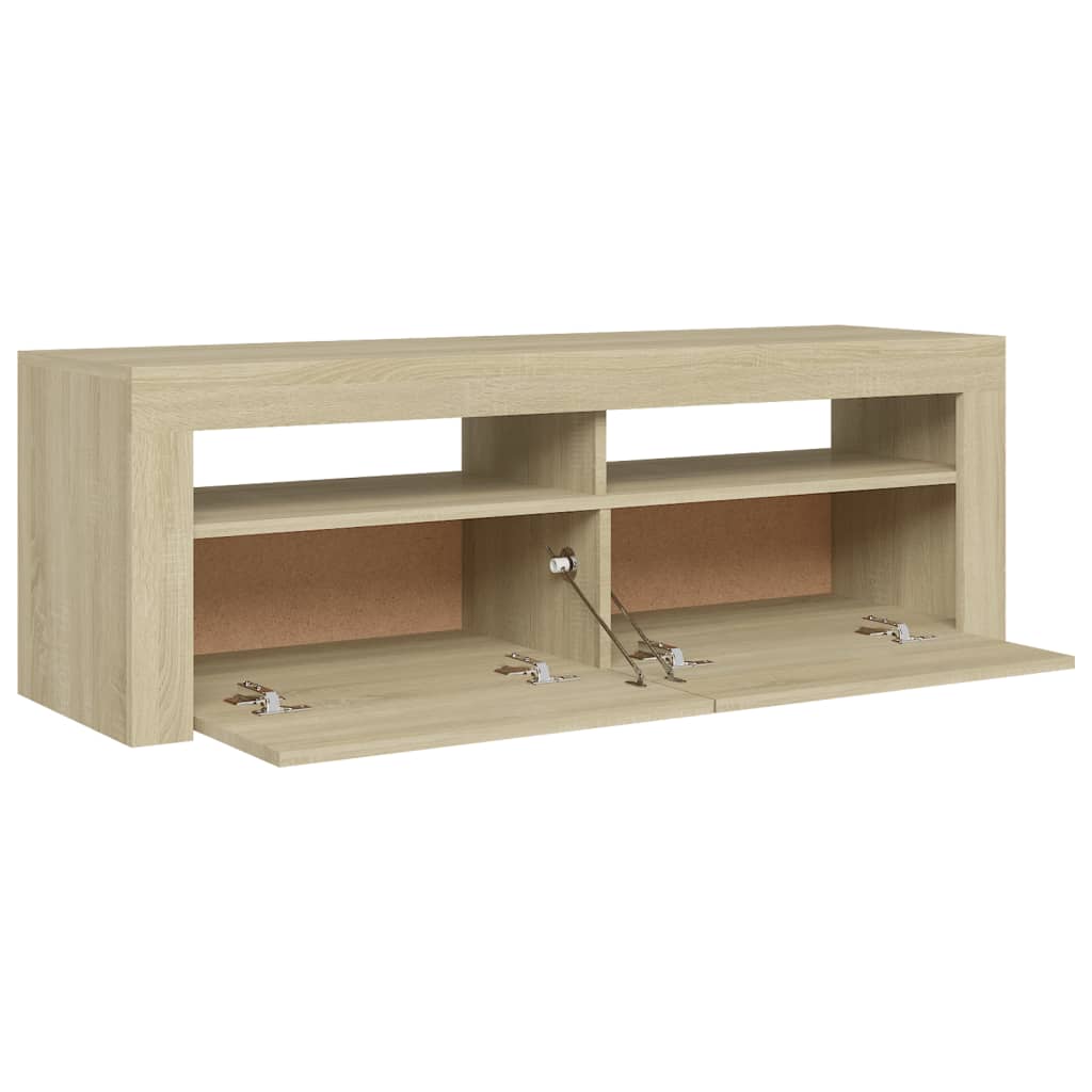Meuble TV avec lumières LED Chêne Sonoma 120x35x40 cm