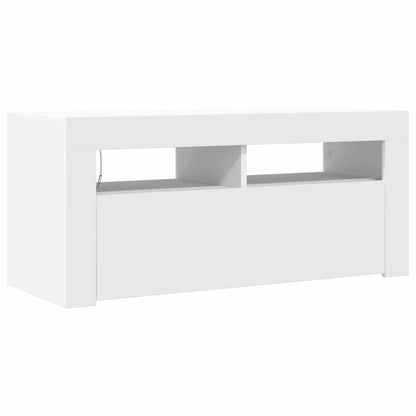 TV-Schrank mit LED-Leuchten Weiß 90x35x40 cm