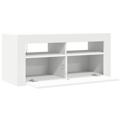 TV-Schrank mit LED-Leuchten Weiß 90x35x40 cm