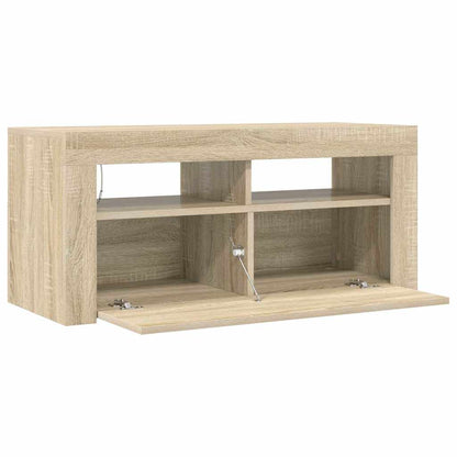 TV-Schrank mit LED-Leuchten Sonoma-Eiche 90x35x40 cm