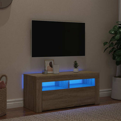TV-Schrank mit LED-Leuchten Sonoma-Eiche 90x35x40 cm