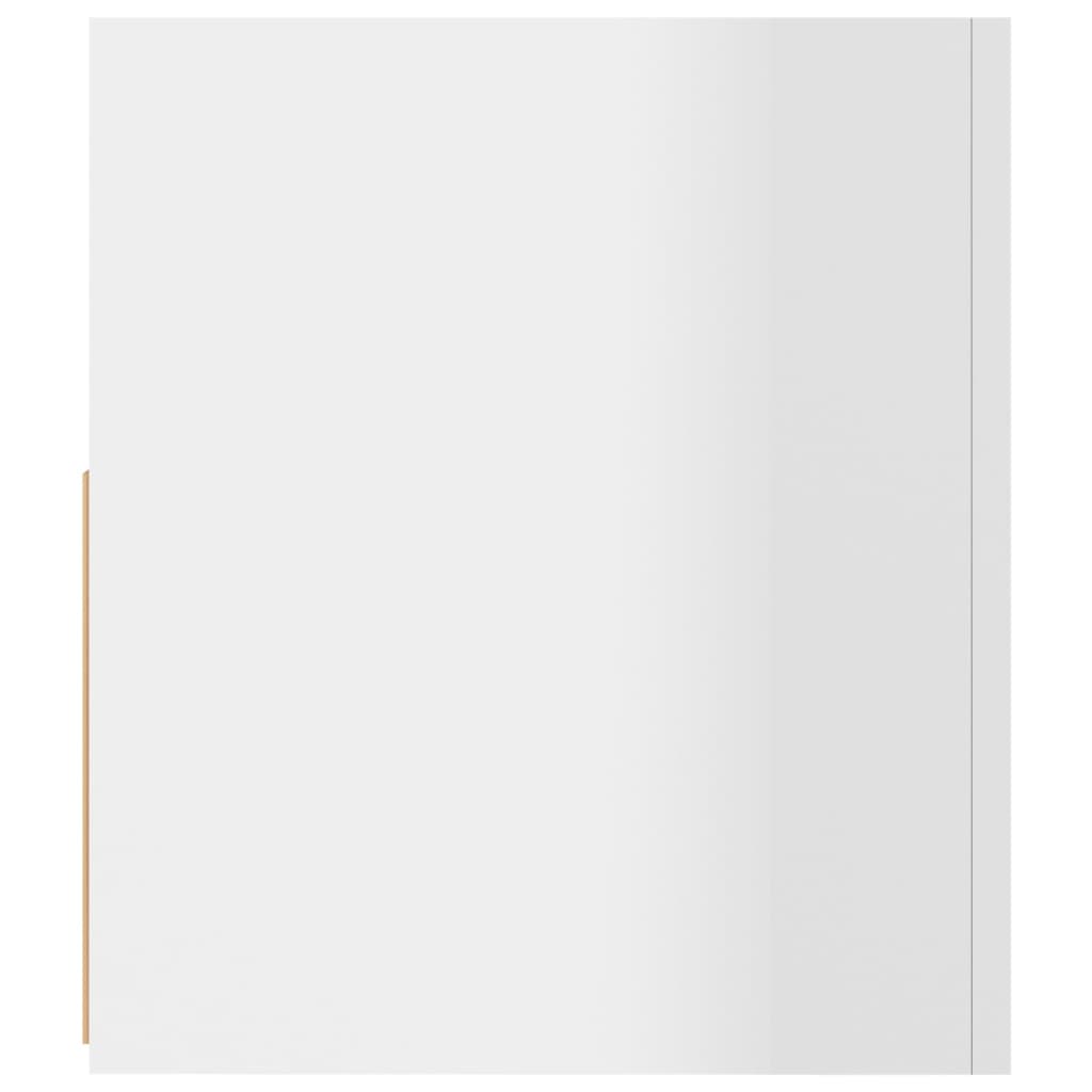 TV cabinet with LED lights high-gloss white 90x35x40 cm