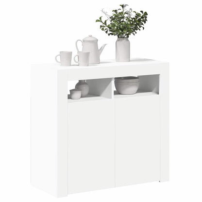 Sideboard mit LED-Leuchten Weiß 80x35x75 cm