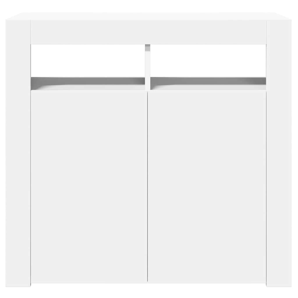 Sideboard mit LED-Leuchten Weiß 80x35x75 cm