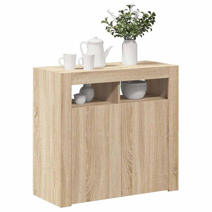 Sideboard mit LED-Leuchten Sonoma-Eiche 80x35x75 cm