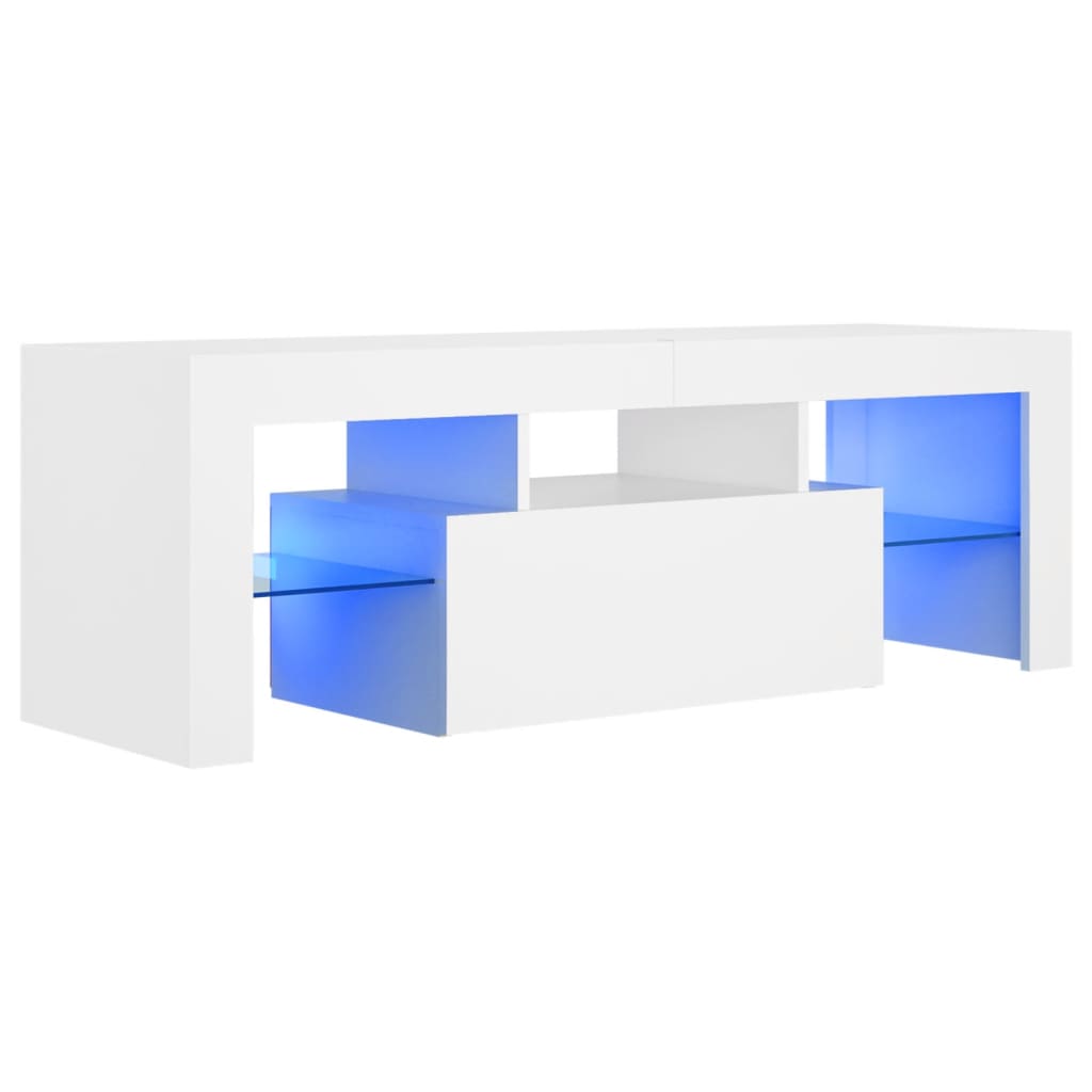 Meuble TV avec lumières LED blanc 120x35x40 cm