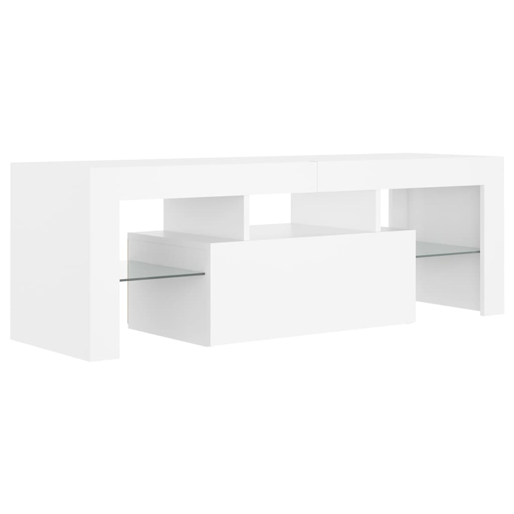 Meuble TV avec lumières LED blanc 120x35x40 cm