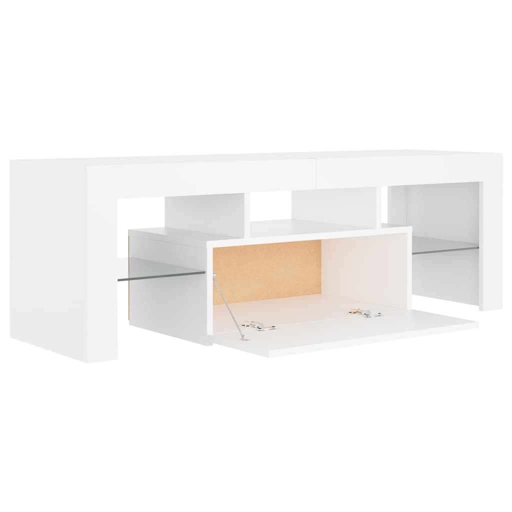 Meuble TV avec lumières LED blanc 120x35x40 cm