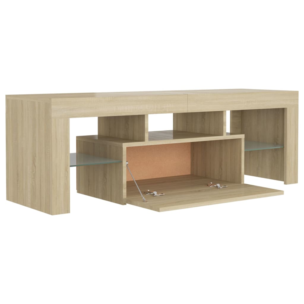 Meuble TV avec lumières LED Chêne Sonoma 120x35x40 cm