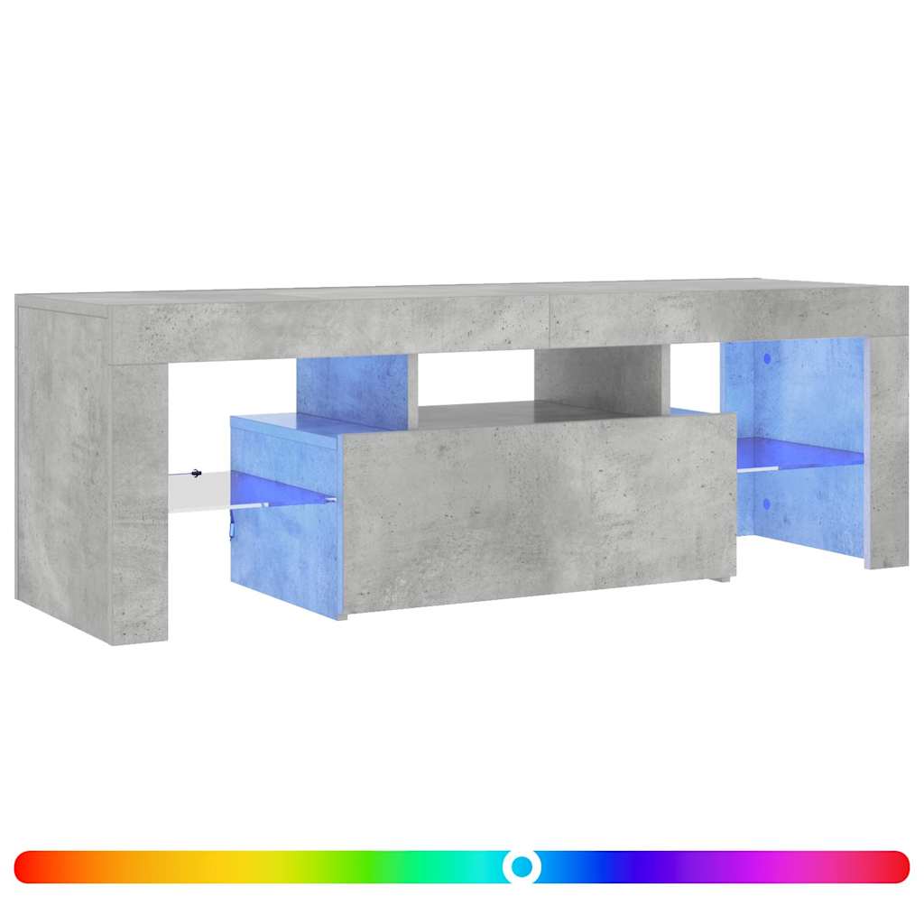 TV-Schrank mit LED-Beleuchtung Betongrau 120x35x40 cm