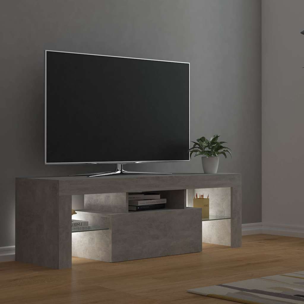TV-Schrank mit LED-Beleuchtung Betongrau 120x35x40 cm
